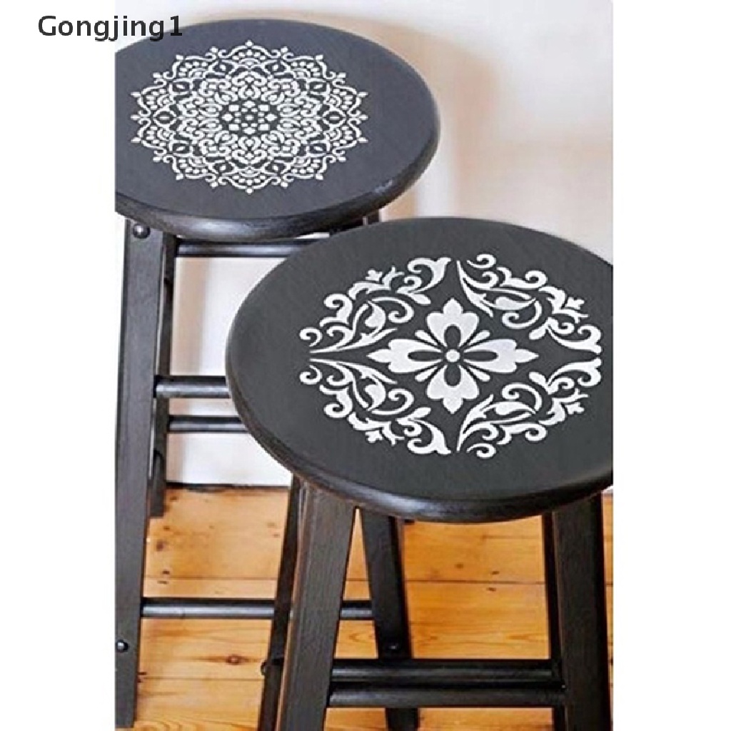 Gongjing1 Cetakan Emboss Motif Mandala Ukuran 30x30cm Untuk Dekorasi Lantai / Dinding DIY