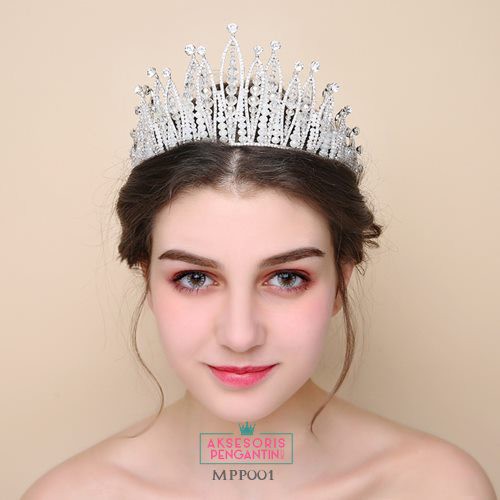 [READY STOCK] AKSESORIS MAHKOTA WEDDING CROWN HEADPIECE PENGANTIN CRYSTAL MPP001