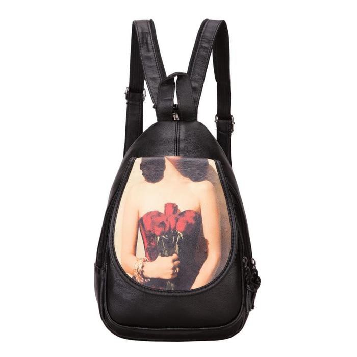 Tas Backpack Wanita Korea Fashion Red Rose EL150922