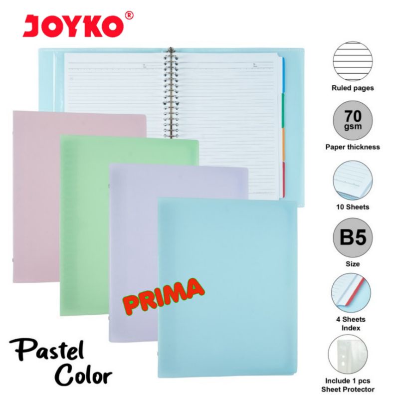 

MAP BINDER B5 JOYKO WARNA PASTEL (FREE INDEX 5 SEKAT)