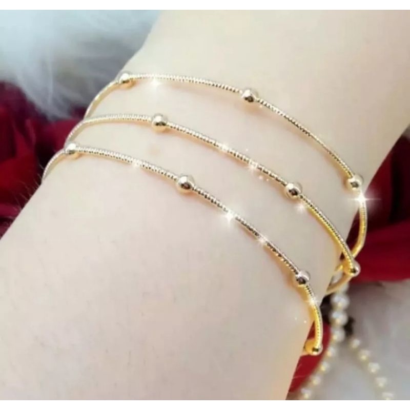 Gelang Keroncong isi 3 Xuping Lapis Emas Gold terlaris