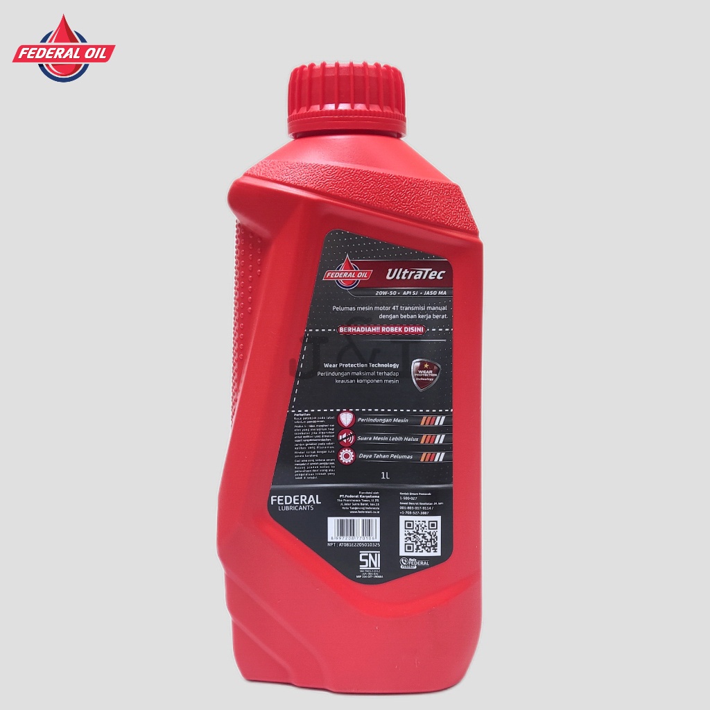 Oli Federal Ultratec API SJ JASO MA 20W-50 1 Liter