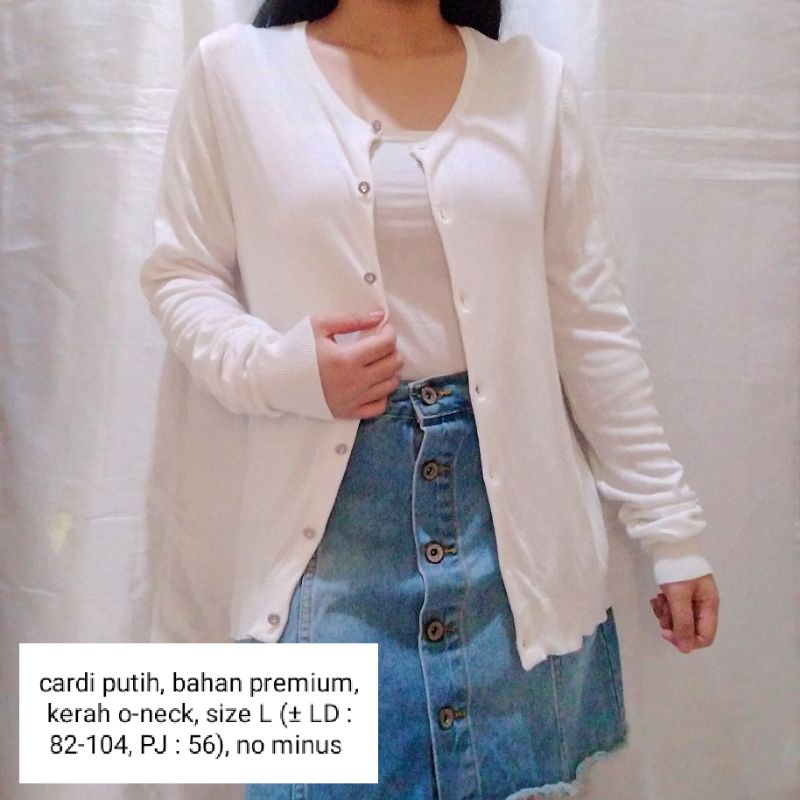 NEW STOCK‼️THRIFT Cardigan Vest Rajut Premium Pastel Kepang Cable Branded Academia Ketupat Argyle Murah-cardi Glacier putih