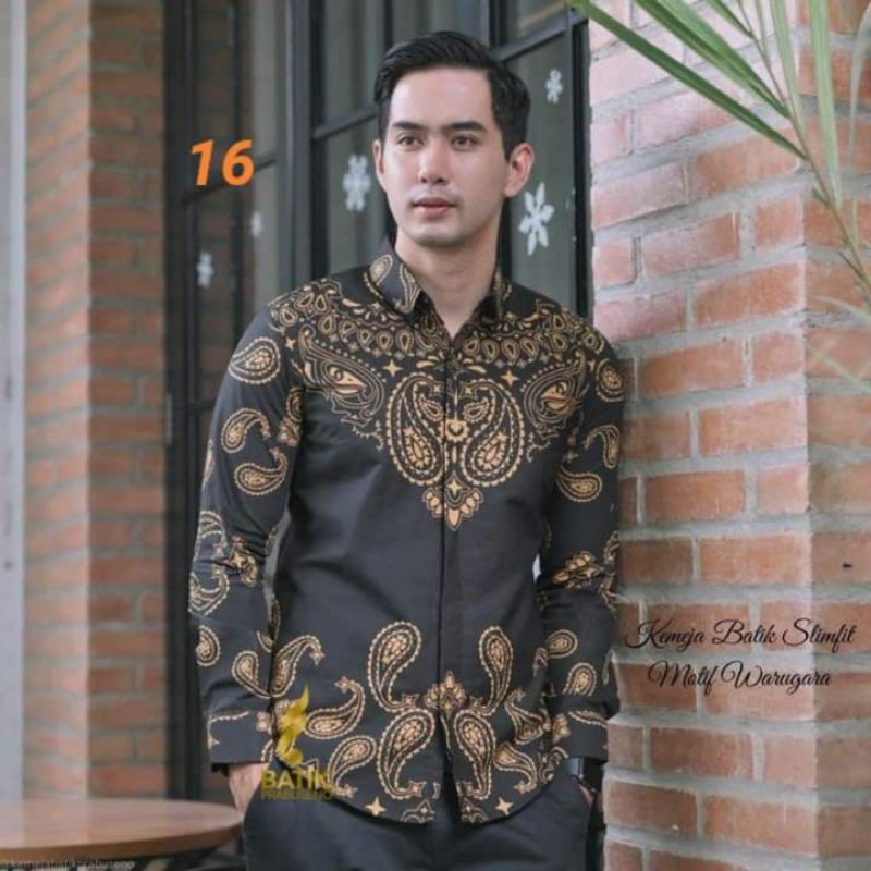 kemeja batik katun solo slimfit