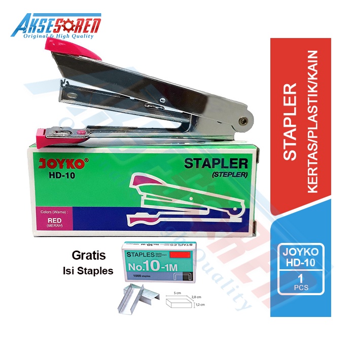 

Stapler Sedang Joyko [HD-10] + Isi Staples / Staples / Cekrekan / Pengokot / Hekter