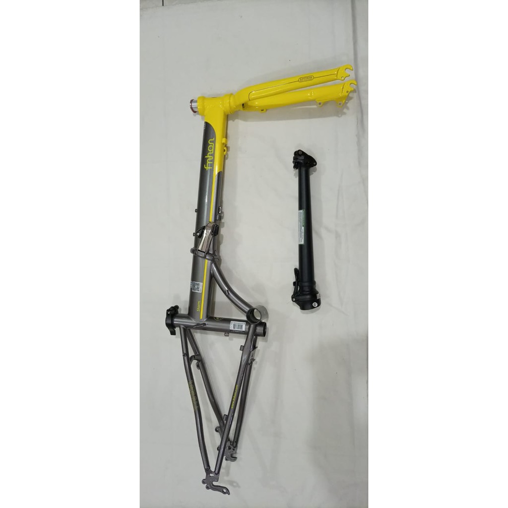 Frame Fork Hp FNHON Storm Discbrake Kuning Abu Yellow And Grey Disc brake DB Chromoly not Blast Gust