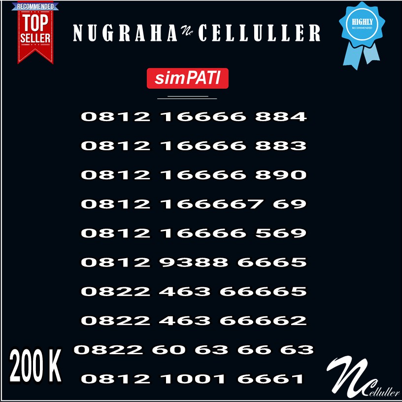 Nomor Cantik Simpati Kwartet 16666 Murah
