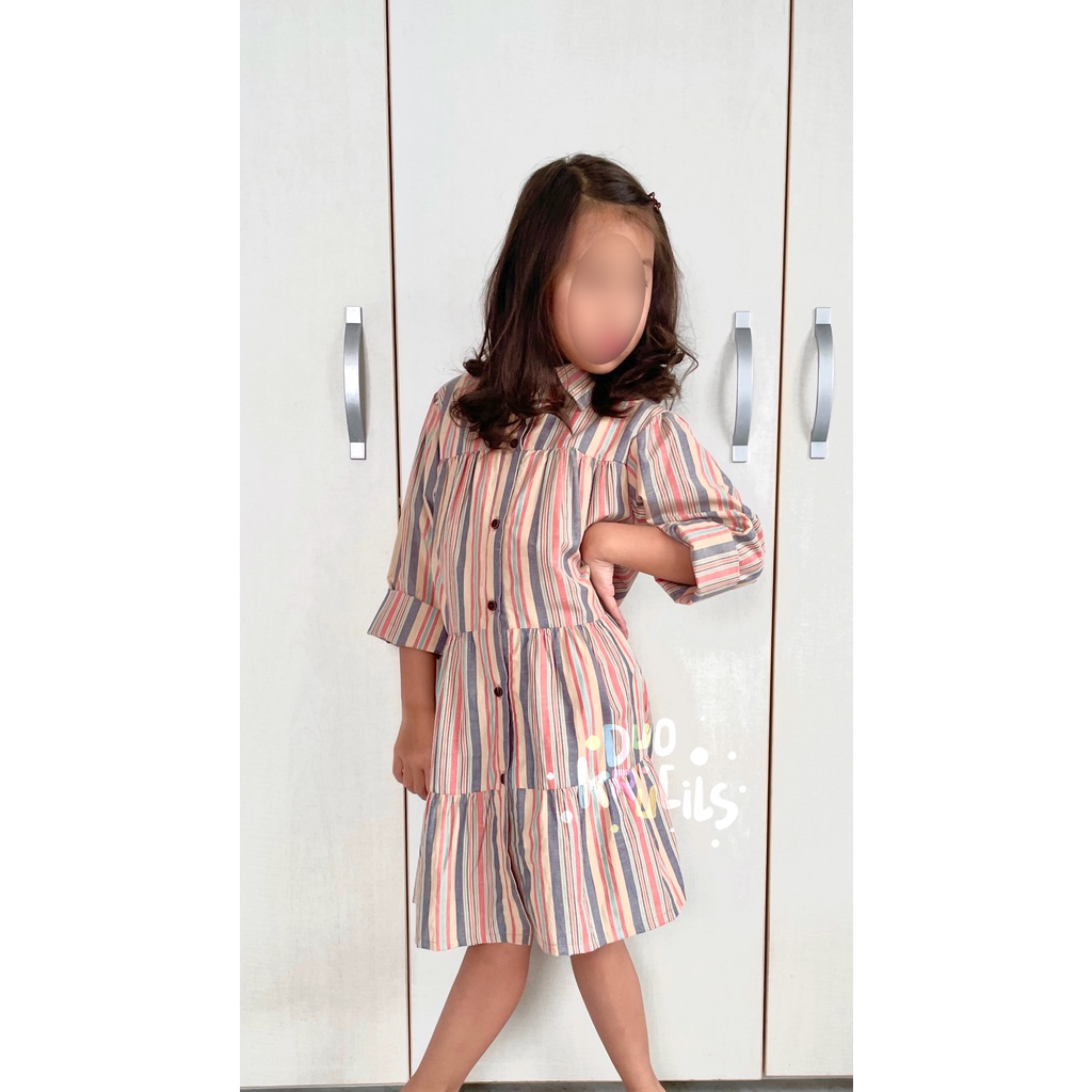 TUNIK DRESS anak perempuan motif GARIS GARIS | DUO KRUCILS