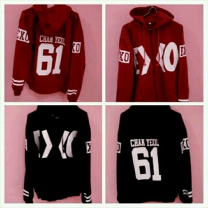 Unik jaket exo member/hoodie/varsity/exo/sehun/free desain/custom Berkualitas