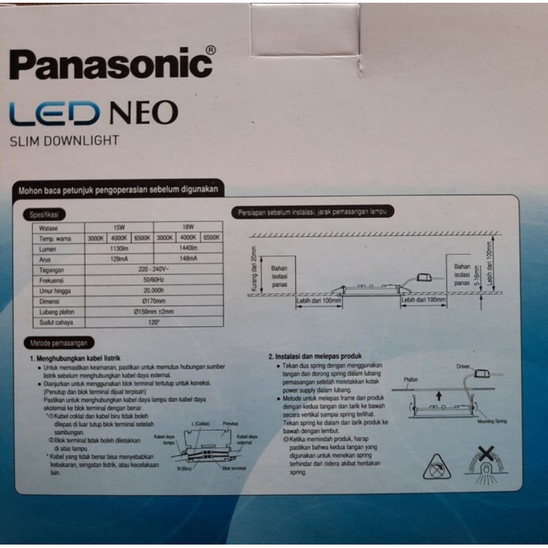 Panasonic Lampu Led Downlight Panel 18 Watt 18W Putih