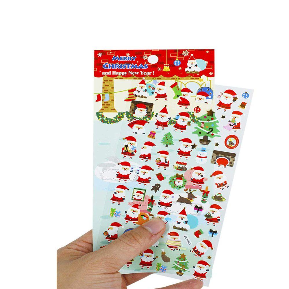 Solighter 1lembar Gaya Random Stiker Natal Aksesoris Hias DIY Label Berbentuk Santa Claus