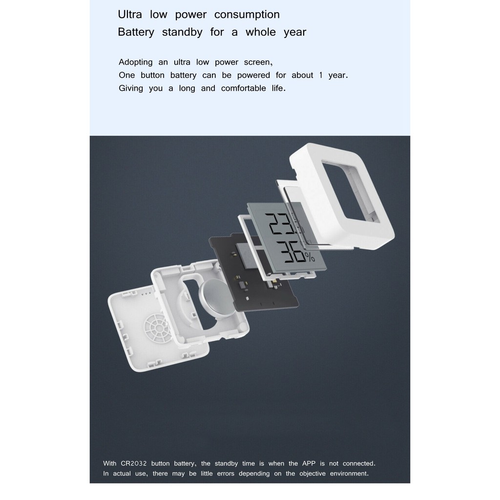 XIAOMI MIJIA Bluetooth 4.2 Hygrometer 2nd Generation - LYWSD03MMC - Pengukur Humiditas Ruangan