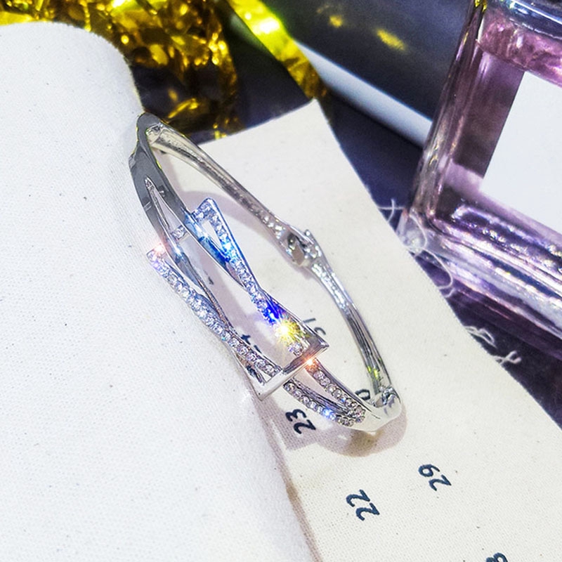 Temperamen Gelang Wanita Titanium Steel Berlian Bracelet Gaya Korea Untuk Hadiah-8