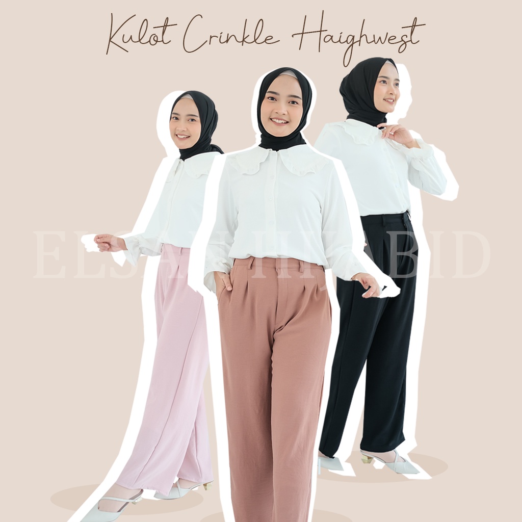 Harper pants Kulot Haighwaist crinkle premium / celana kulot wanita / kulot rayon wanita