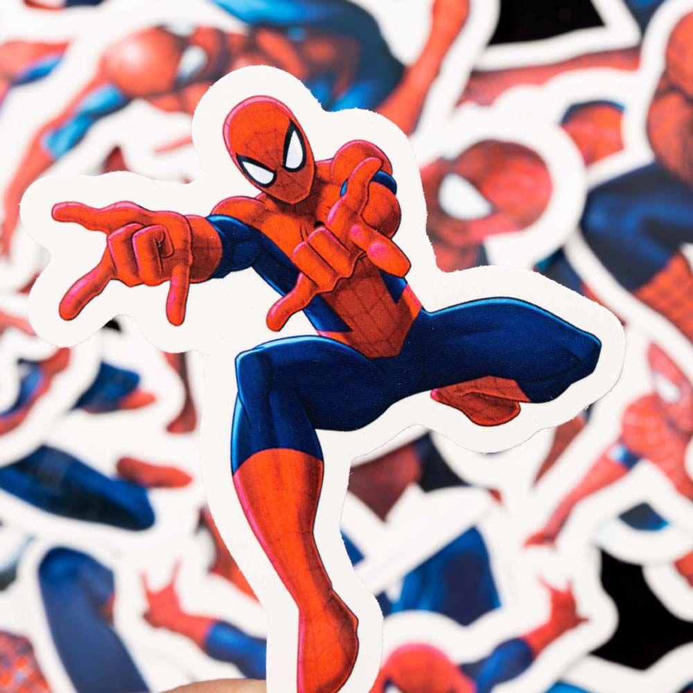 LANFY Spider Man Stiker Tahan Air Anak Hadiah Marvel Avengers Graffiti Stiker Alat Tulis Stiker Untuk Koper Laptop Fans Koleksi Hadiah Stiker Anime