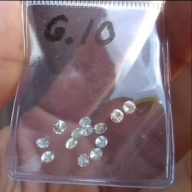 Natural berlian putih light brown asli eropa, ukuran gugur 10, kualitas bagus