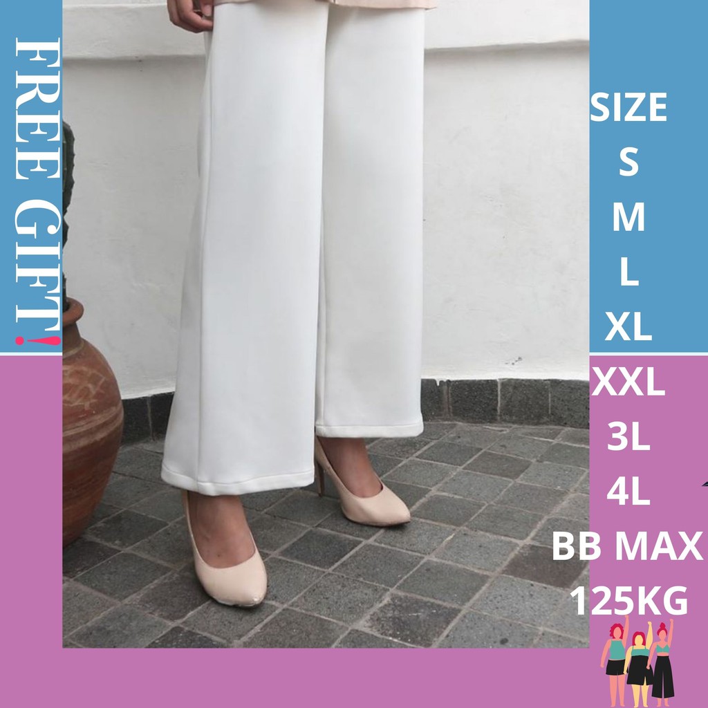 KULOT PUTIH CELANA KULOT PANJANG CELANA JUMBO HIGHWAIST KULOT SCUBA