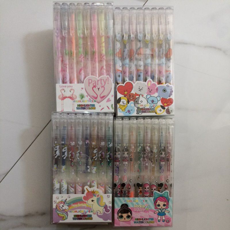 

Pen + stabilo set 8188 warna warni