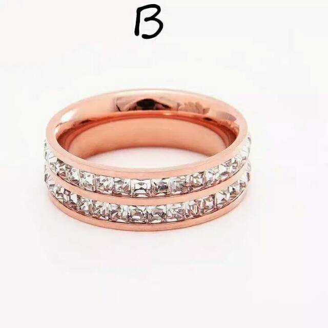 GG Cincin Rose Gold Swaroski Fashion Korea kekinian#CC-106