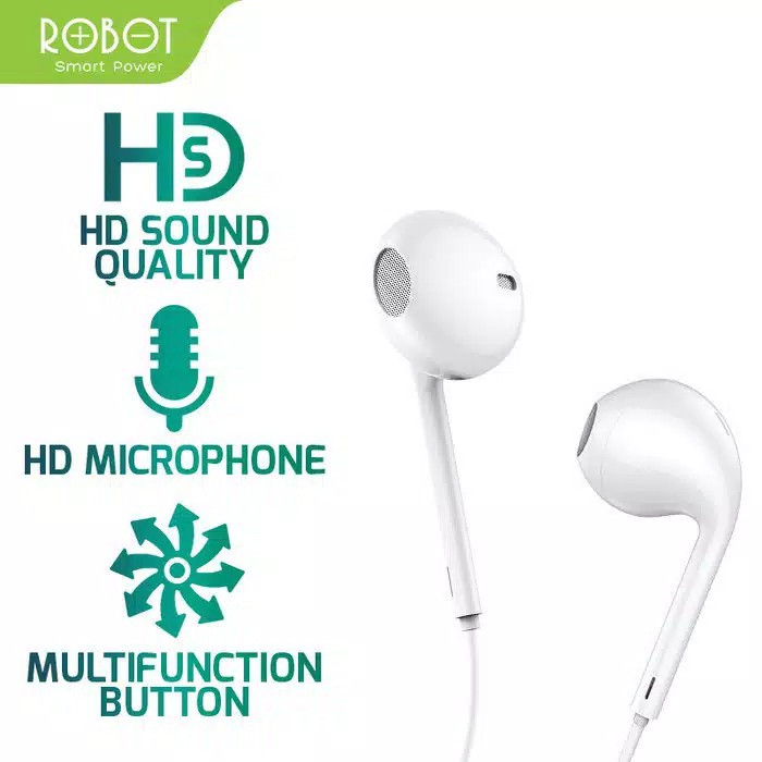 Headset Robot RE10 Wired Headset Wired Earphone Bass