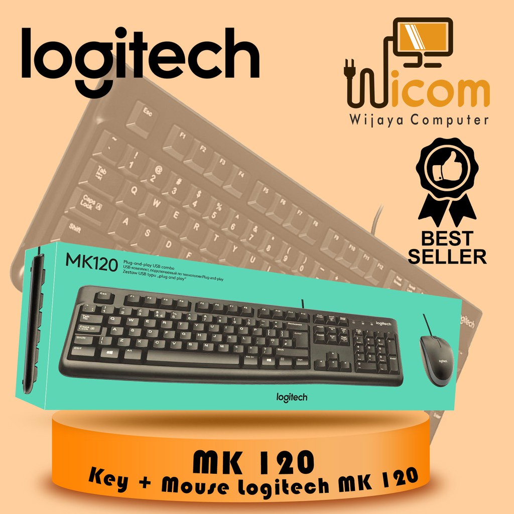 PAKET MOUSE KEYBOARD LOGITECH MK120 (KEYBOARD USB + MOUSE USB )