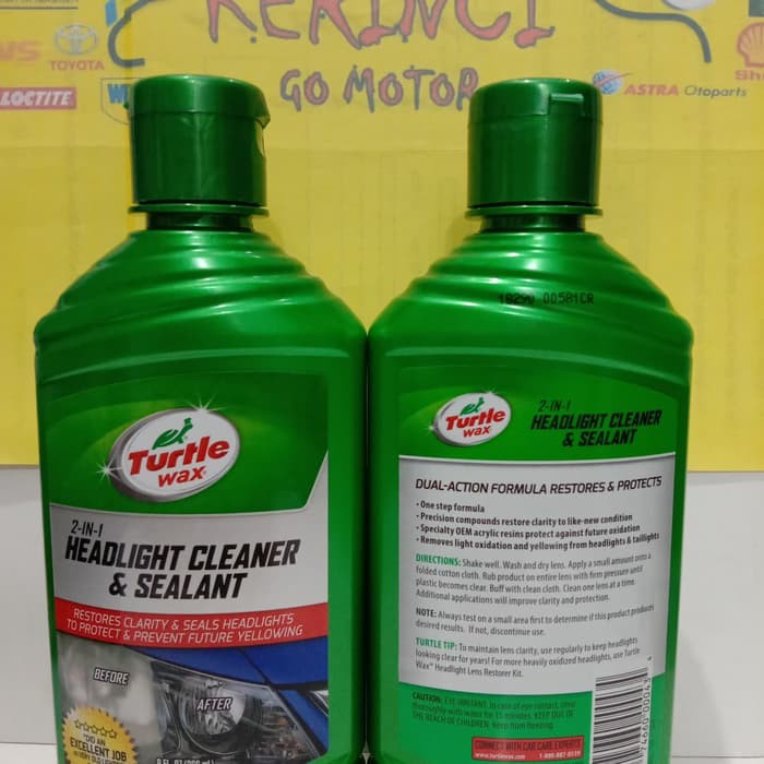 TURTLE WAX HEADLIGHT CLEANER &amp; SEALANT - PEMBERSIH HEADLAMP PENGKILAP