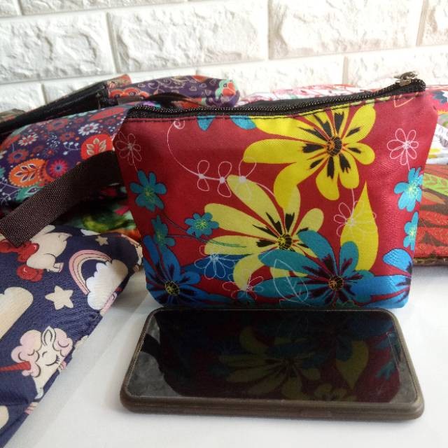 Souvenir murah Dompet serbaguna handsanitizer koin hp Pouch bahan longchamp waterproof anti air