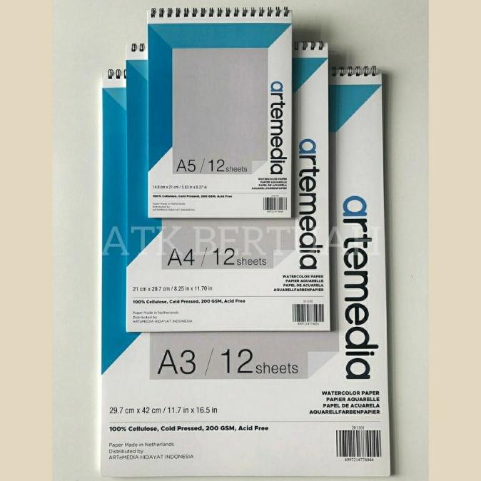 

ARTEMEDIA A3 WATERCOLOR WATER COLOR PAPER KERTAS GAMBAR KHUSUS CAT AIR