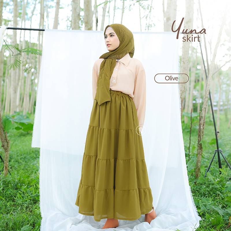 YUNA SKIRT / MAXI SKIRT / ROK SUSUN / ROK RUFFLE PANJANG / ROK TUMPUK