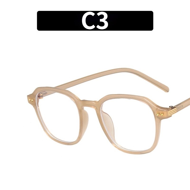 (YUZHU) Korean Fashion Anti Blue Light Polygonal Glasses New Fashion TR90 Square Frame Glasses