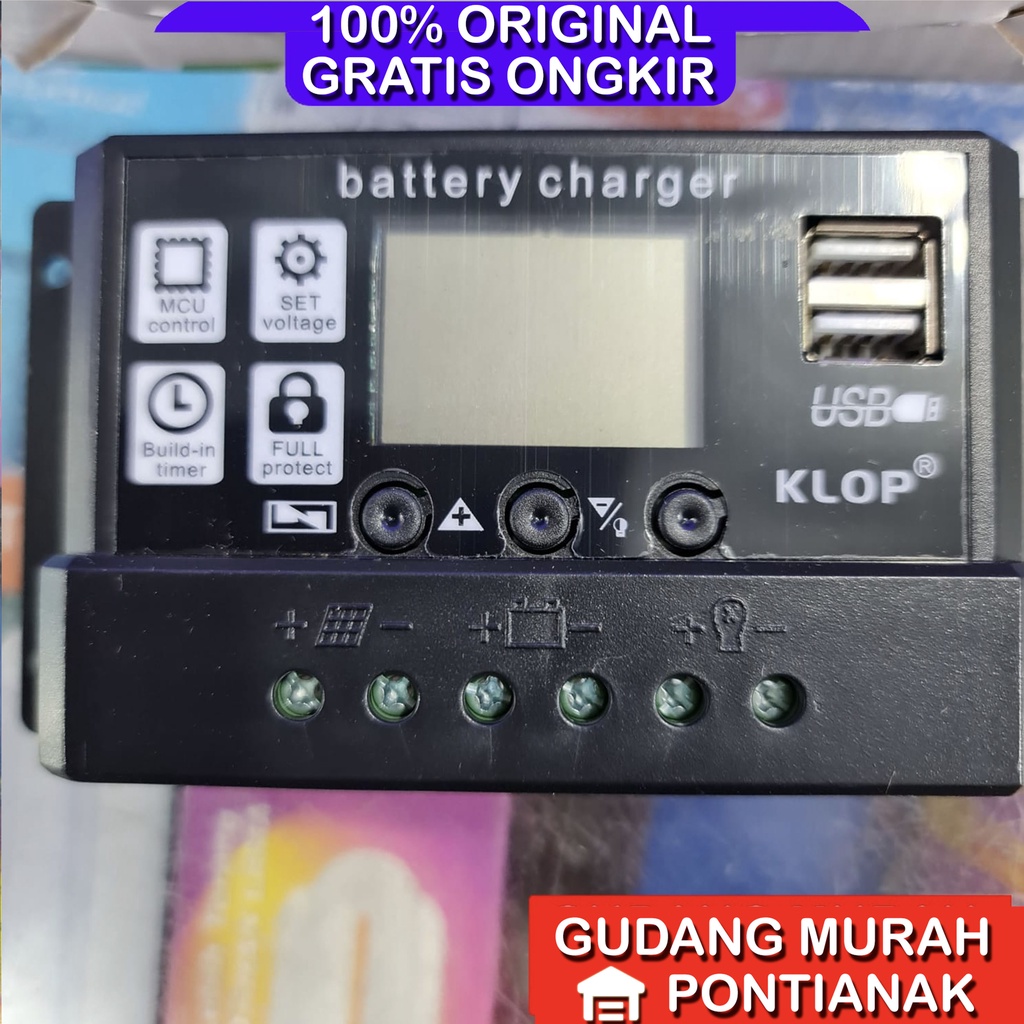 Controller 10A Panel Surya Sollar Charger Controler kontrol pengecas aki KLOP