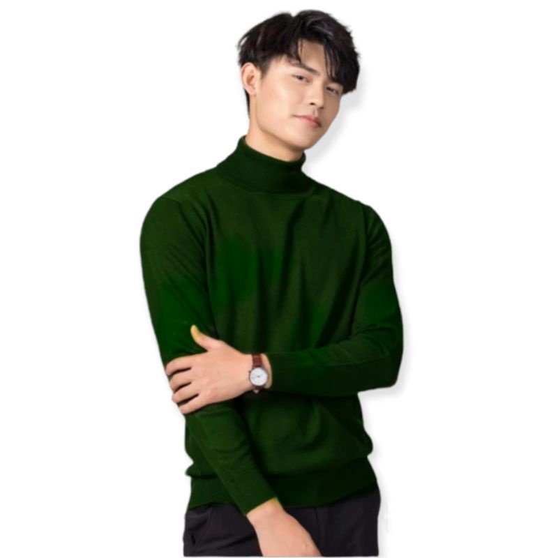 SN - Long neck / turtle neck sweater rajut pria korean style