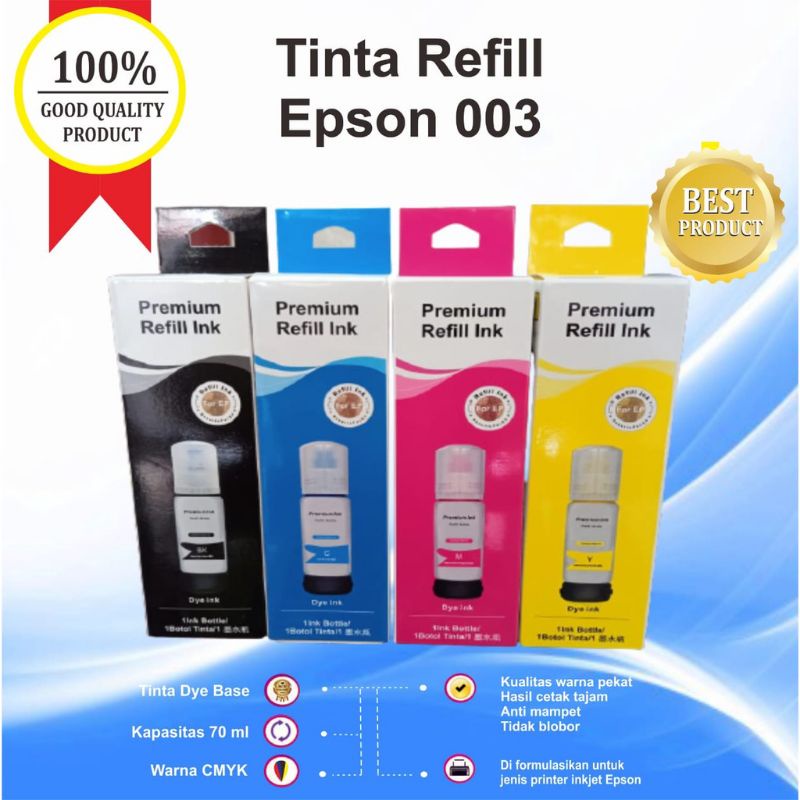 Tinta Premium Ink 003 Compatible For Refill Printer Epson L1110 L3110 L3150