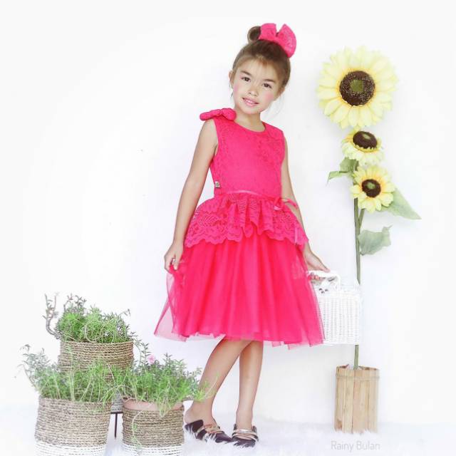 Baju Anak Dress Diera Tulle Baju Pesta Bisa Couple Ibu dan Anak