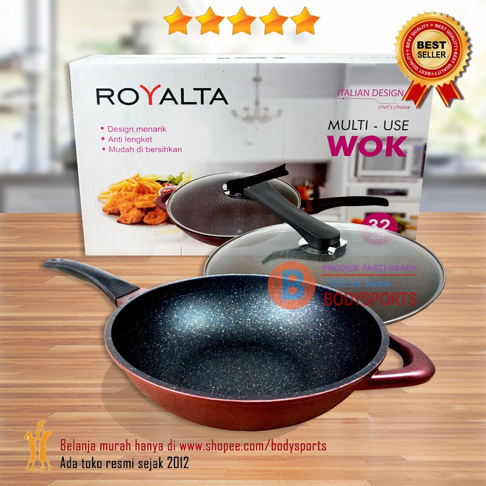 Wok Pan Moegen Panci Mugen Germany Penggorengan Technologi Non Stick Die Cast Shopee Indonesia