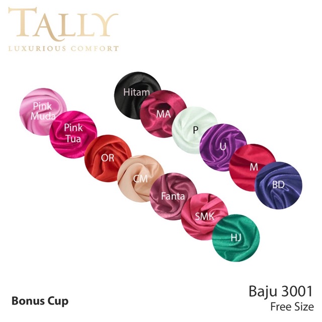 BAJU TIDUR / LINGERIE TALLY 3001 I FREE SIZE | BAHAN SATIN