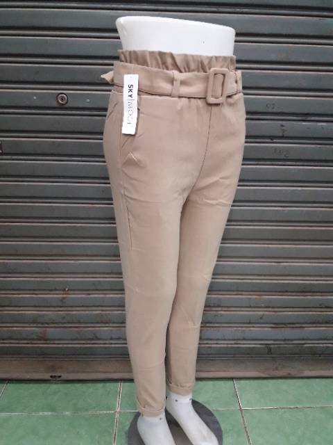 SKY MODE Baggy Pants (setelan gesper) / Celana Wanita Baggypants