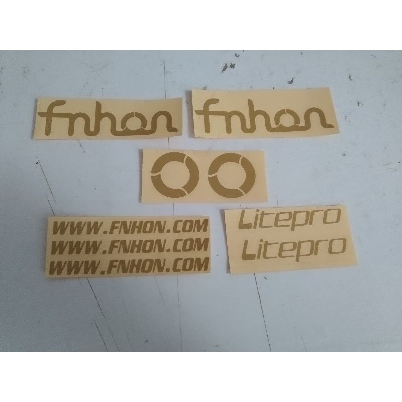 stiker sepeda lipat folding fnhon cutting warna gold pospor