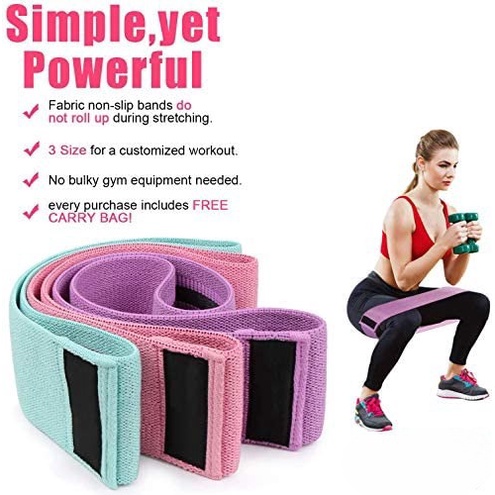 MILIKI SEGERA Alat Olahraga JS -9 Yoga Hip Band 3 Levels | Hip Resistance Band | Squat Band | Booty Band | Anti Slip