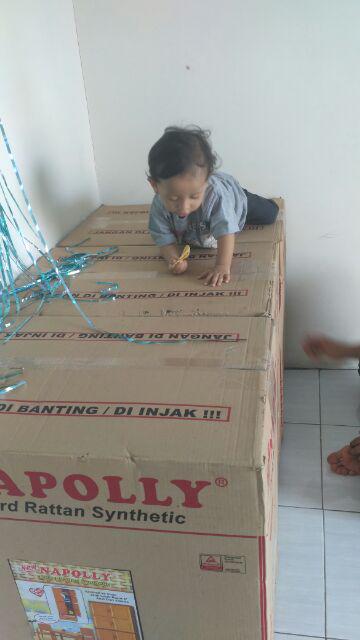 Lemari Plastik 4 Susun + Laci Rotan Napolly / Crs Mu 48 D (promo Harga)