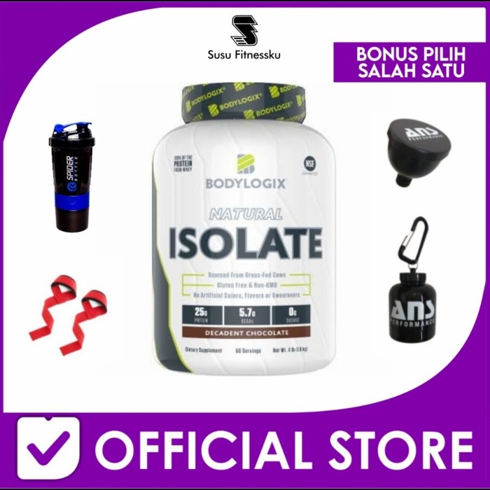 

Bodylogix Isolate 4 lb Whey Protein Isolate Grass Fed - Coklat, Bonus Minibotol Suplemen On Otot Penambah Berat Badan Platinum Tanpa Olahraga Tubuh N7C8F3P8B9 Susu Fitness Penggemuk Penggemuk Protein Isolate Suplemen Pembentuk Otot Perut Capsul Hydro Whey