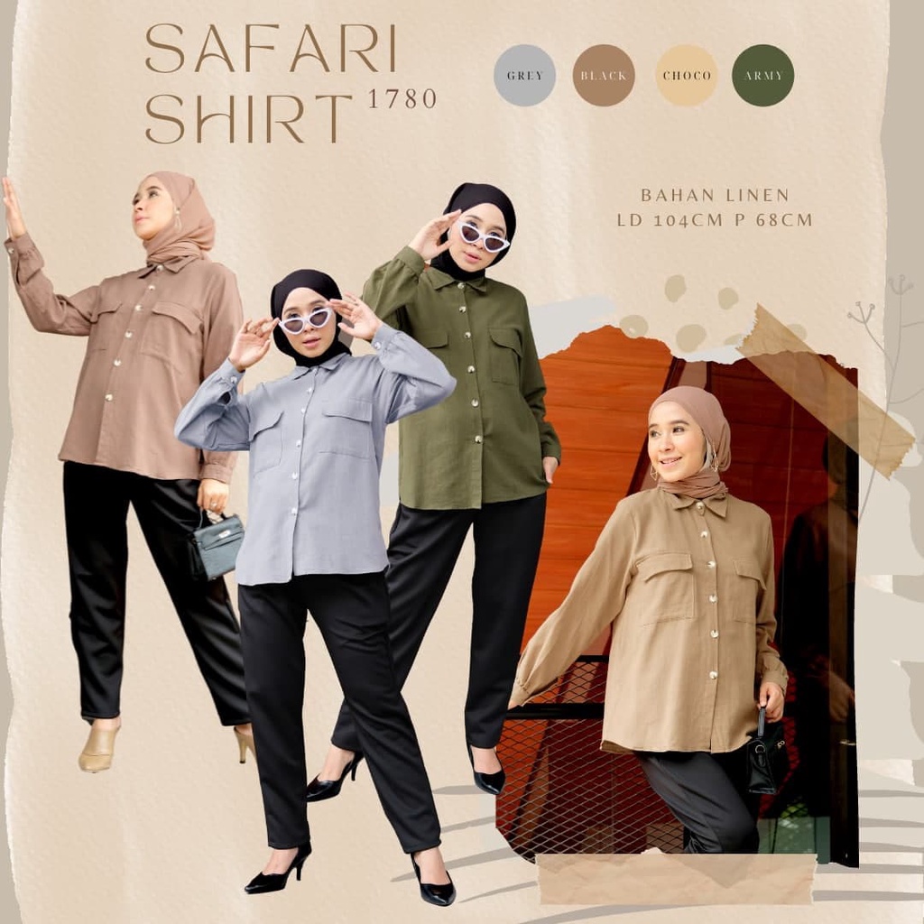 SAFARI SHIRT / TOP / ATASAN / KEMEJA / ATASAN KERJA