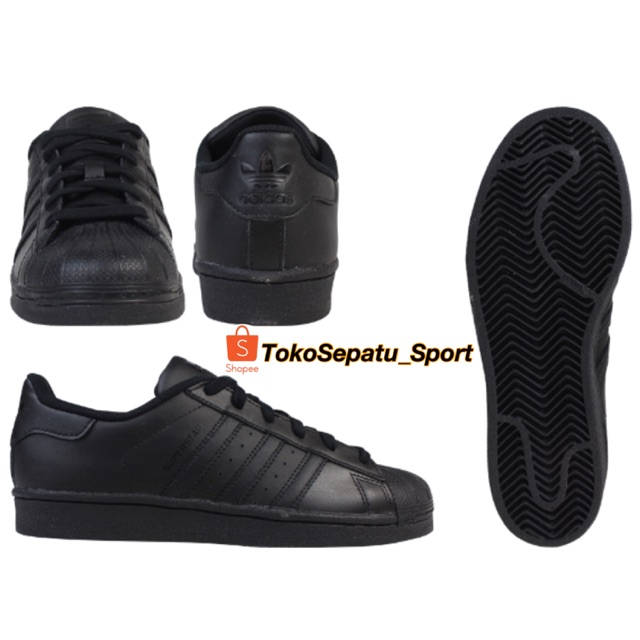 PROMO SEPATU ADIDAS SUPERSTAR FULL BLACK, SEPATU ADIDAS SUPERSTAR BLACK