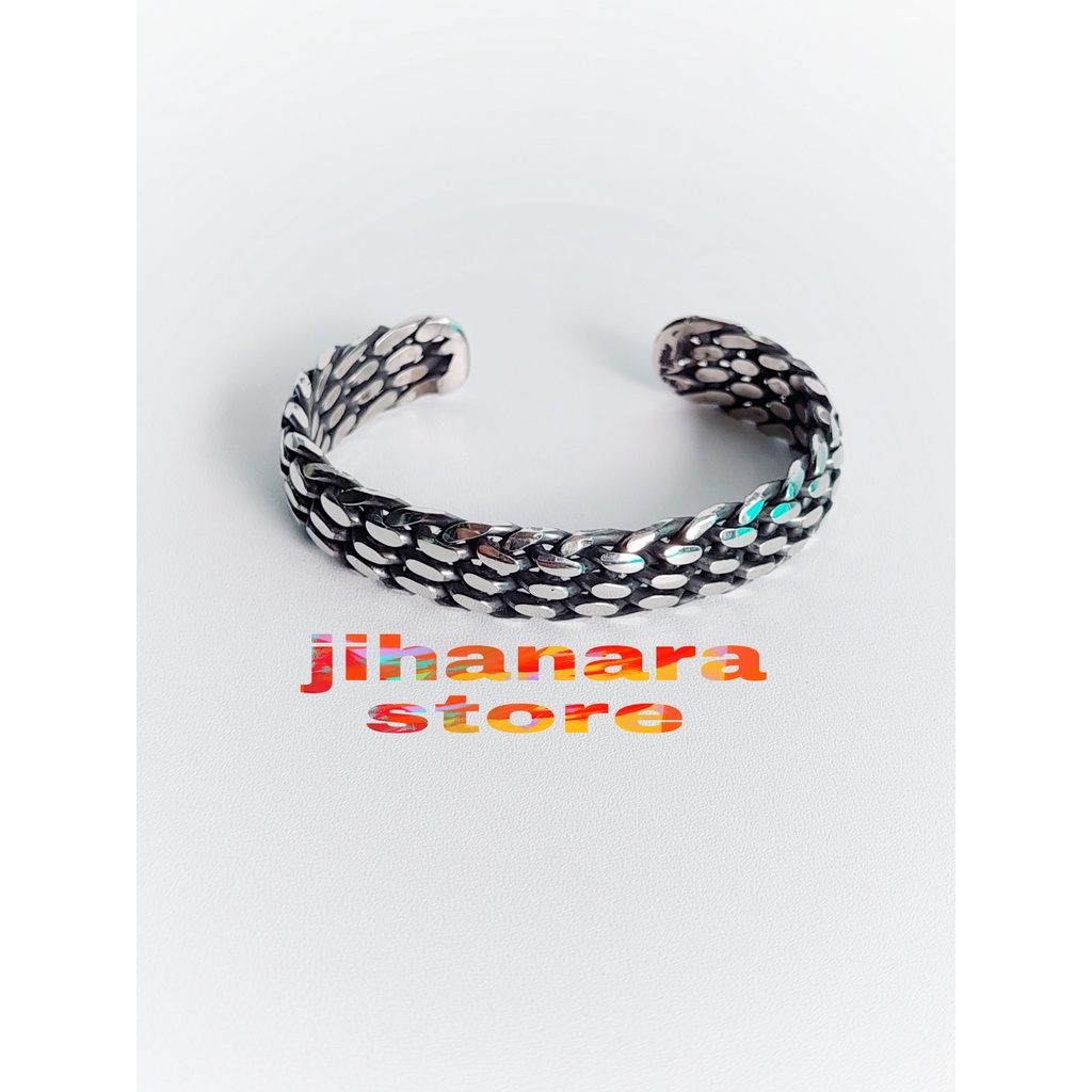 RNL GELANG BAJA/MONEL/BESI PUTIH MODEL ANYAM PAPUA ORIGINAL