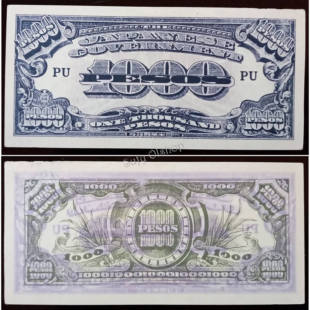 Uang Kuno Japanese Goverment 1000 Peso Tahun 1945-an