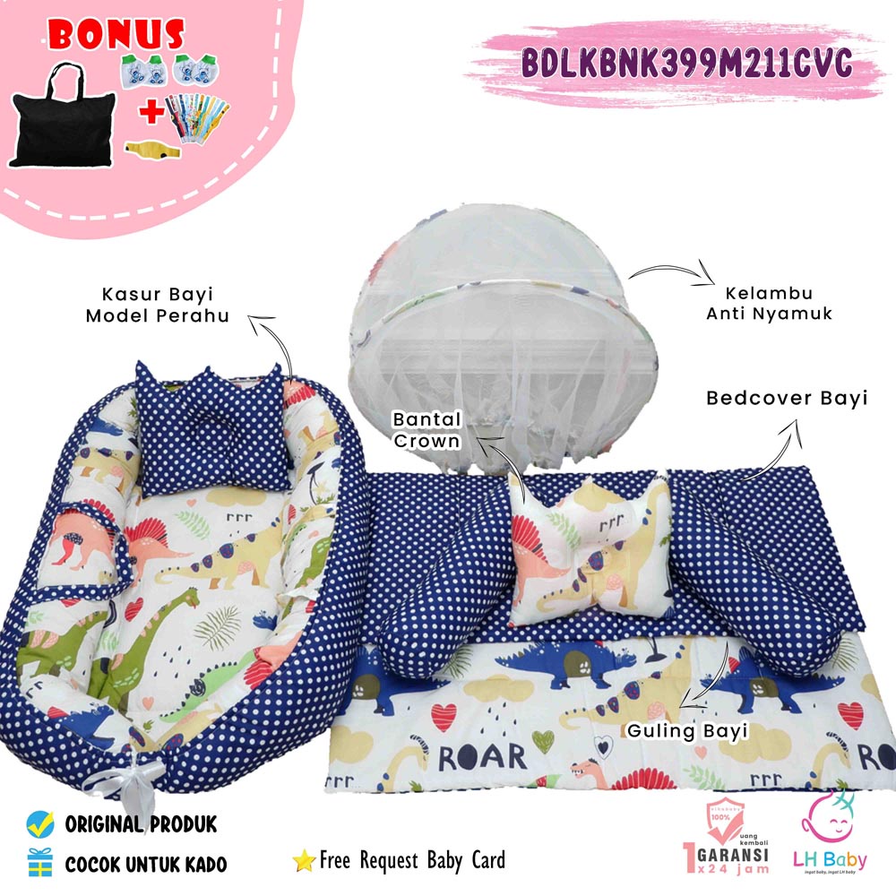 (PAKET HEMAT) Kasur Baby Nest Plus Bed Cover Kasur Bayi Perahu Tempat Tidur Bayi Kelambu Kekinian