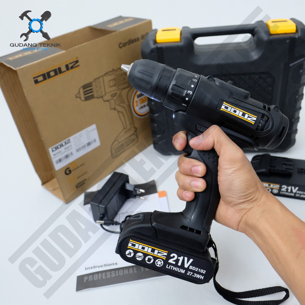 Bor Cordless Doliz BD618 21V - Mesin Bor Baterai 21 volt Doliz BD 618