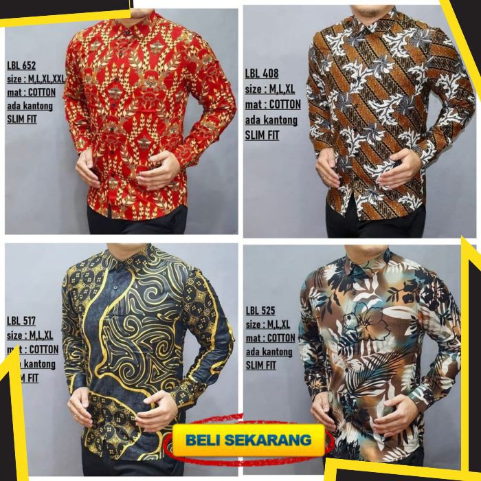 BATIK PRIA SLIM FIT MODERN ELEGAN KEMEJA BATIK PRIA SLIMFIT KATUN PREMIUM MODEL 10 KEMEJA FORMAL COD