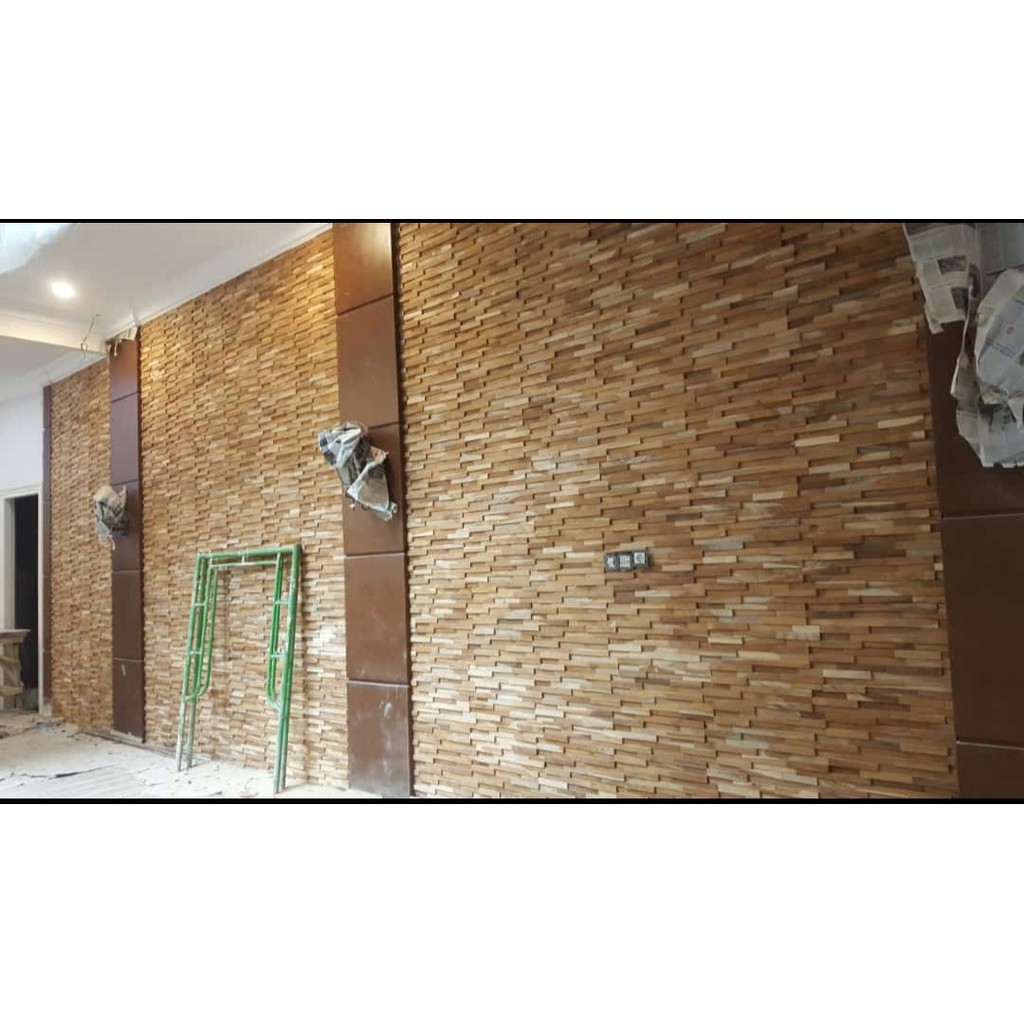 Jual HIASAN DEKORASI DINDING KAYU JATI RUMAH WALL PANEL MURAH Shopee