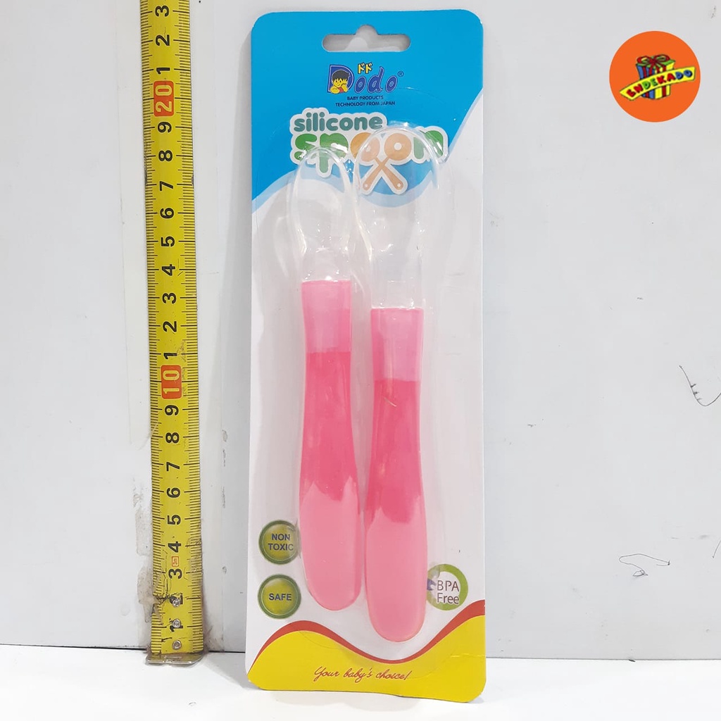 MAKASSAR! DODO SILICONE SPOON DAC037 - Sendok Makan Silikon Bayi